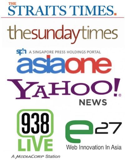 We are featured in The Straits Times, The Sunday Times, AsiaOne News, Yahoo News, 938 Live, e27.co and many others.