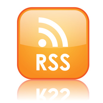 Look out for the the orange square with white radio waves to find RSS feeds.