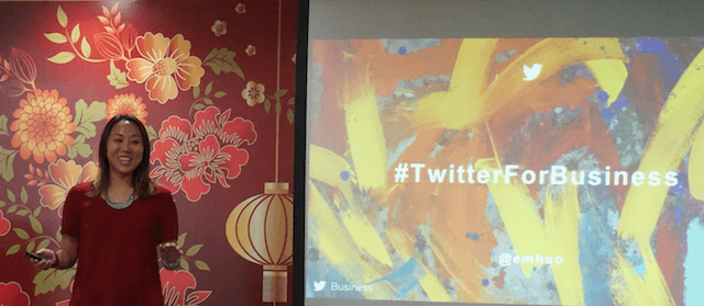Emily from Twitter presenting