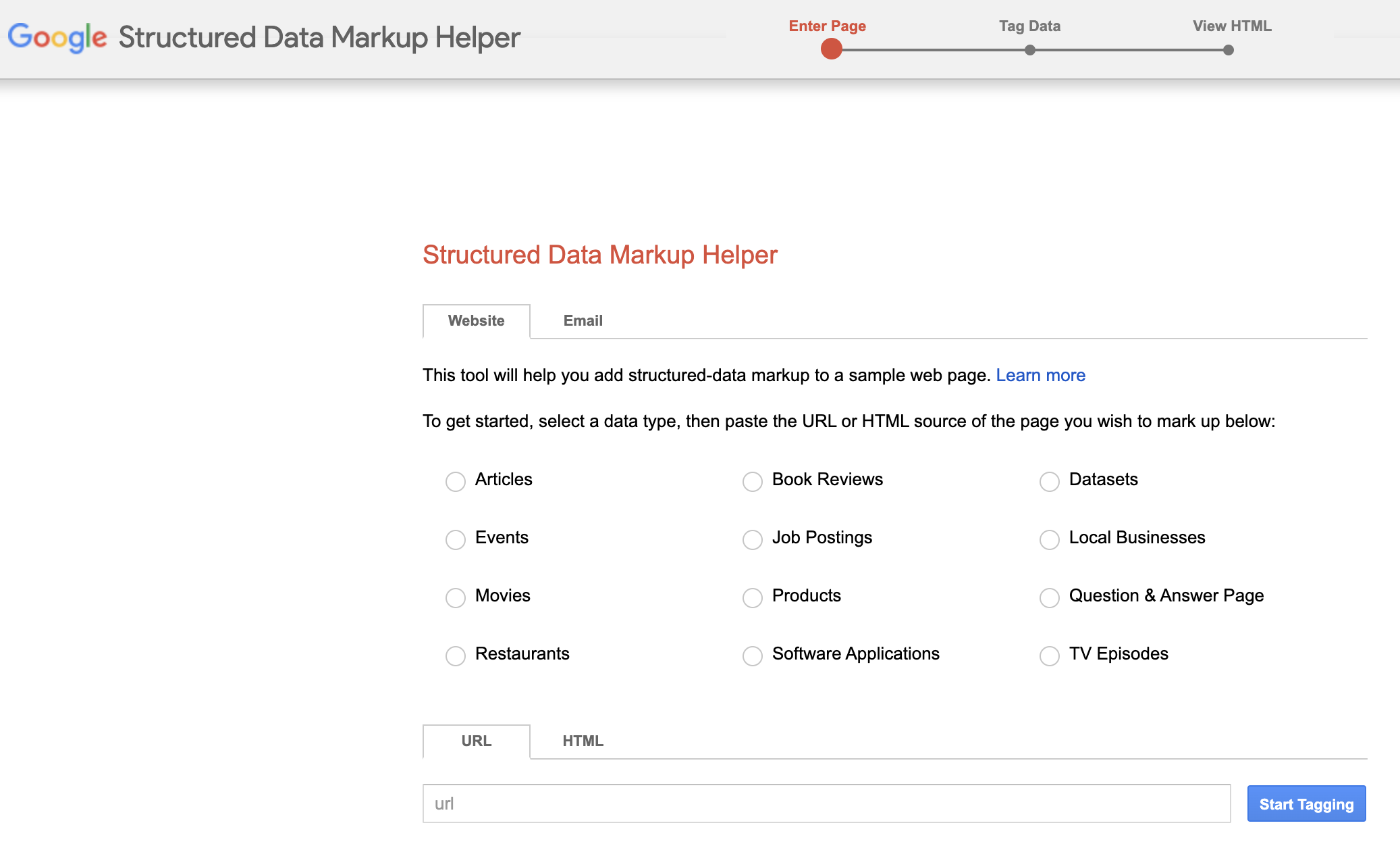 Use Google’s Structured Data Markup Helper