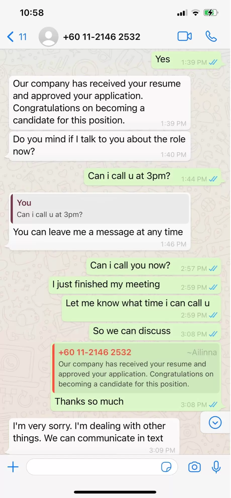 Claims To Be Recruiting Under Indeed