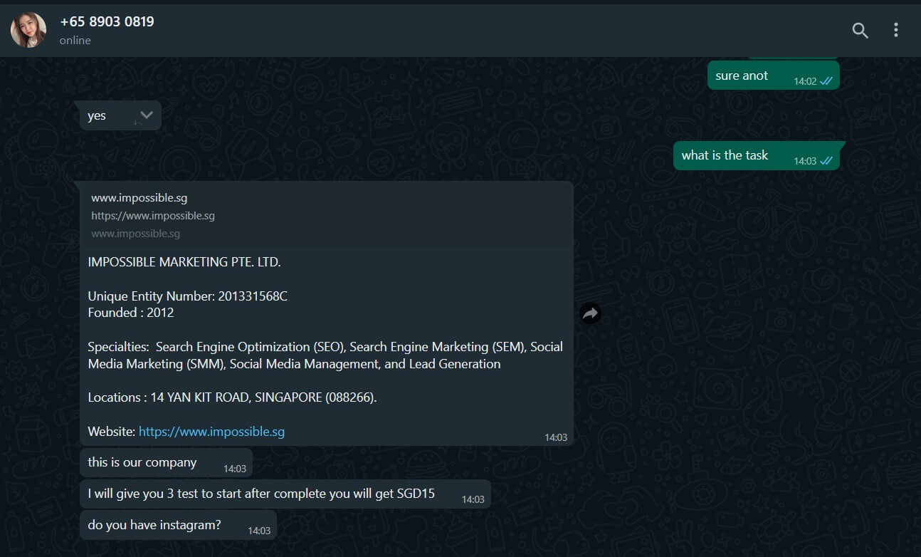 Scammers Assigns Task For Monetary Incentives