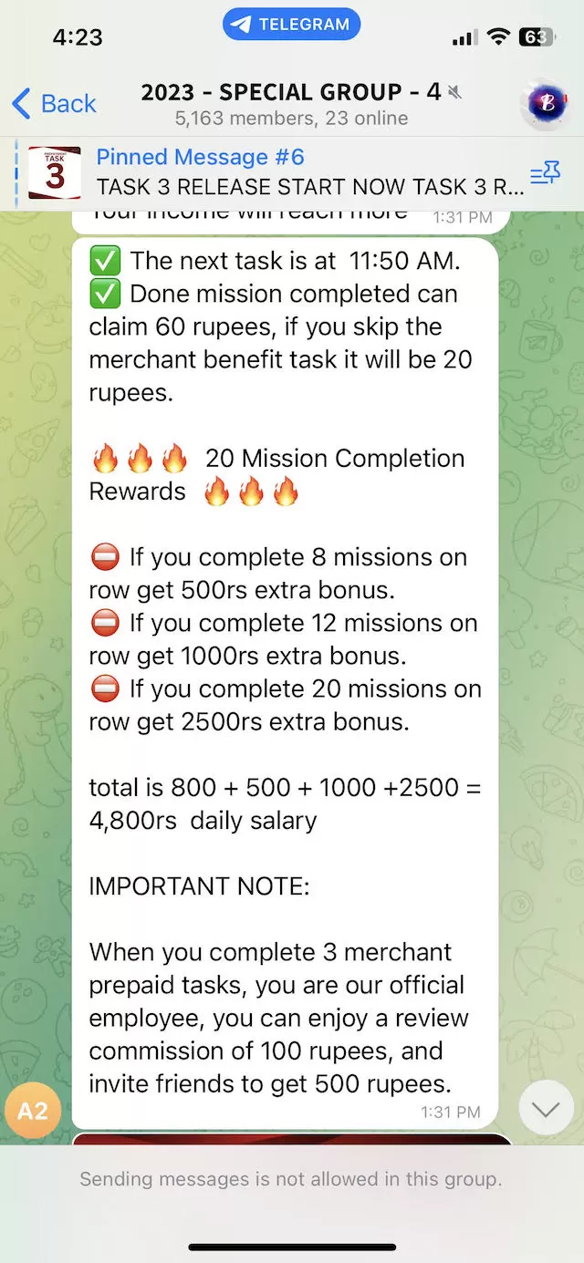 Mission completion and rewards