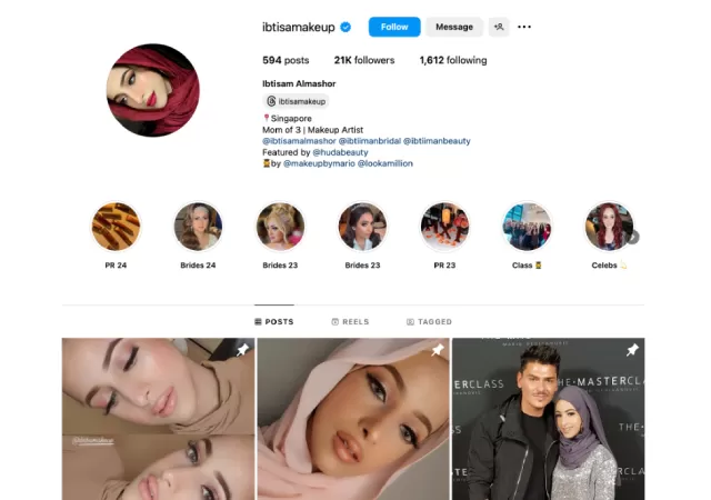 Beauty micro-influencer, Ibtisam Almashor (@ibtisamakeup)