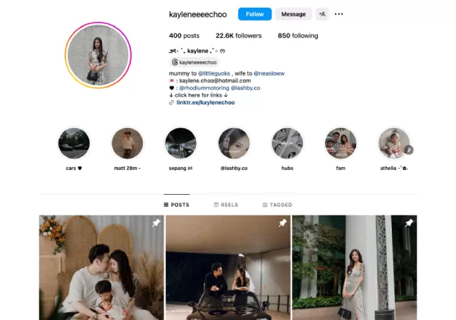 Lifestyle & parenting micro-influencer, Kaylene Choo (@kayleneeeechoo)