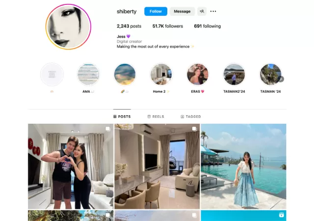 Travel micro-influencer, Jessica Loh (@shiberty)