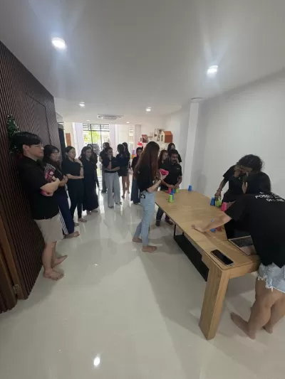 One memorable challenge involved arranging 12 cups in three colours, blue, green, and pink, into the correct order.