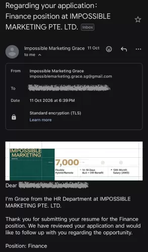 Fake Finance Position At Impossible Marketing Pte Ltd