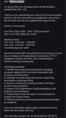 Recruitment Scam Grace From Hr Follows Up On Whats App